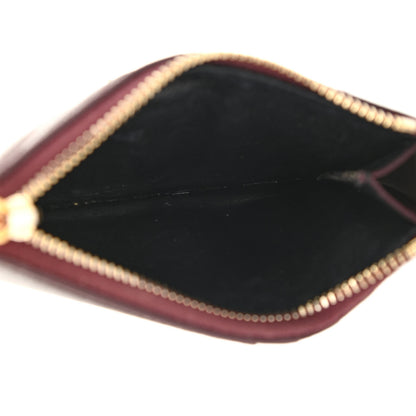 Saint Laurent Grain De Poudre Matelasse Chevron Monogram Fragments Zippered Card Case Rouge Legion 5 of 7