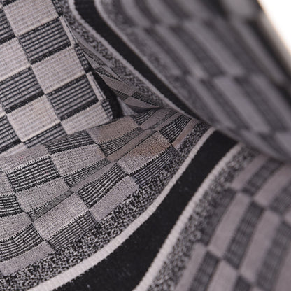 Christian Dior Canvas Embroidered Checkered Book Tote Black White 9 of 10