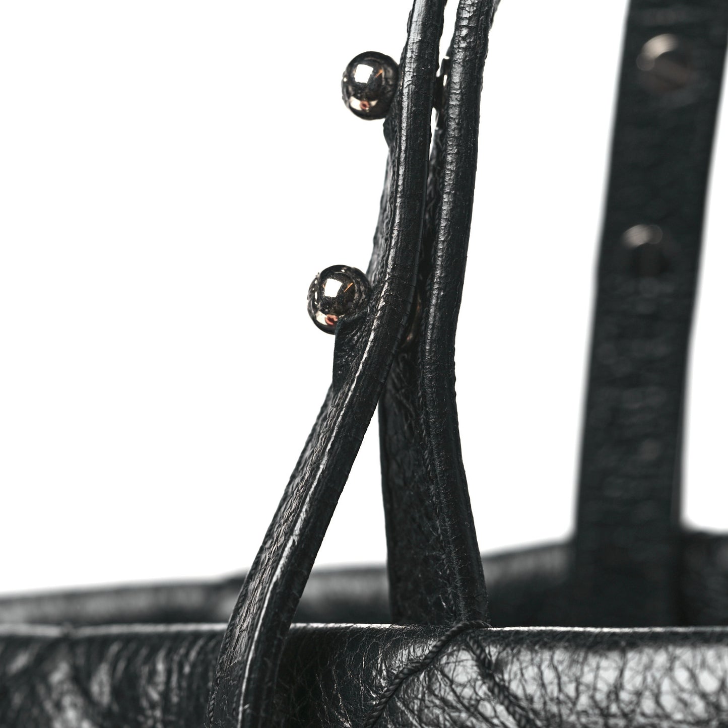 Glazed Calfskin Large On The Road Tote Black