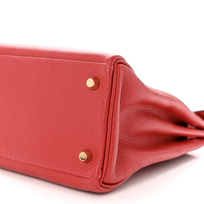 Hermes Taurillon Clemence Kelly Retourne 32 Rouge Casaque 10 of 12