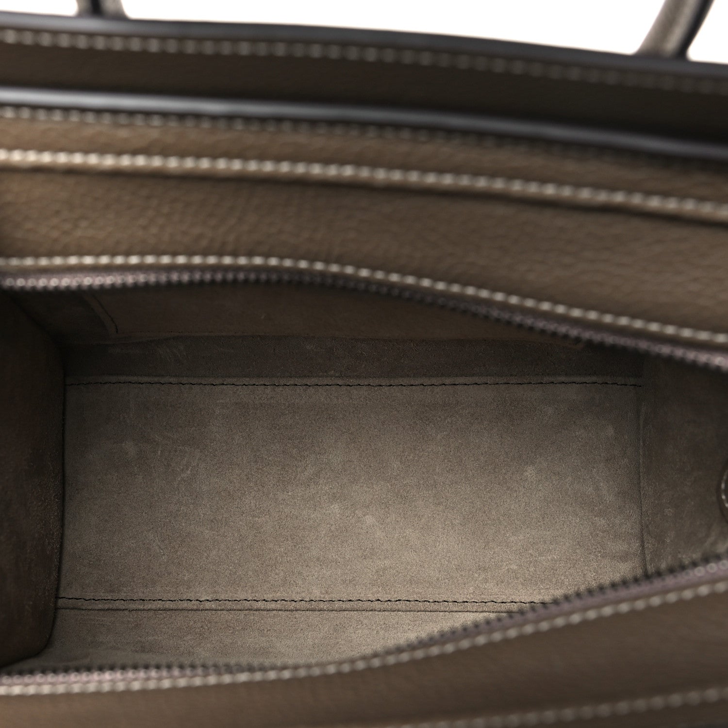 Celine Drummed Calfskin Nano Luggage Souris 5 of 11