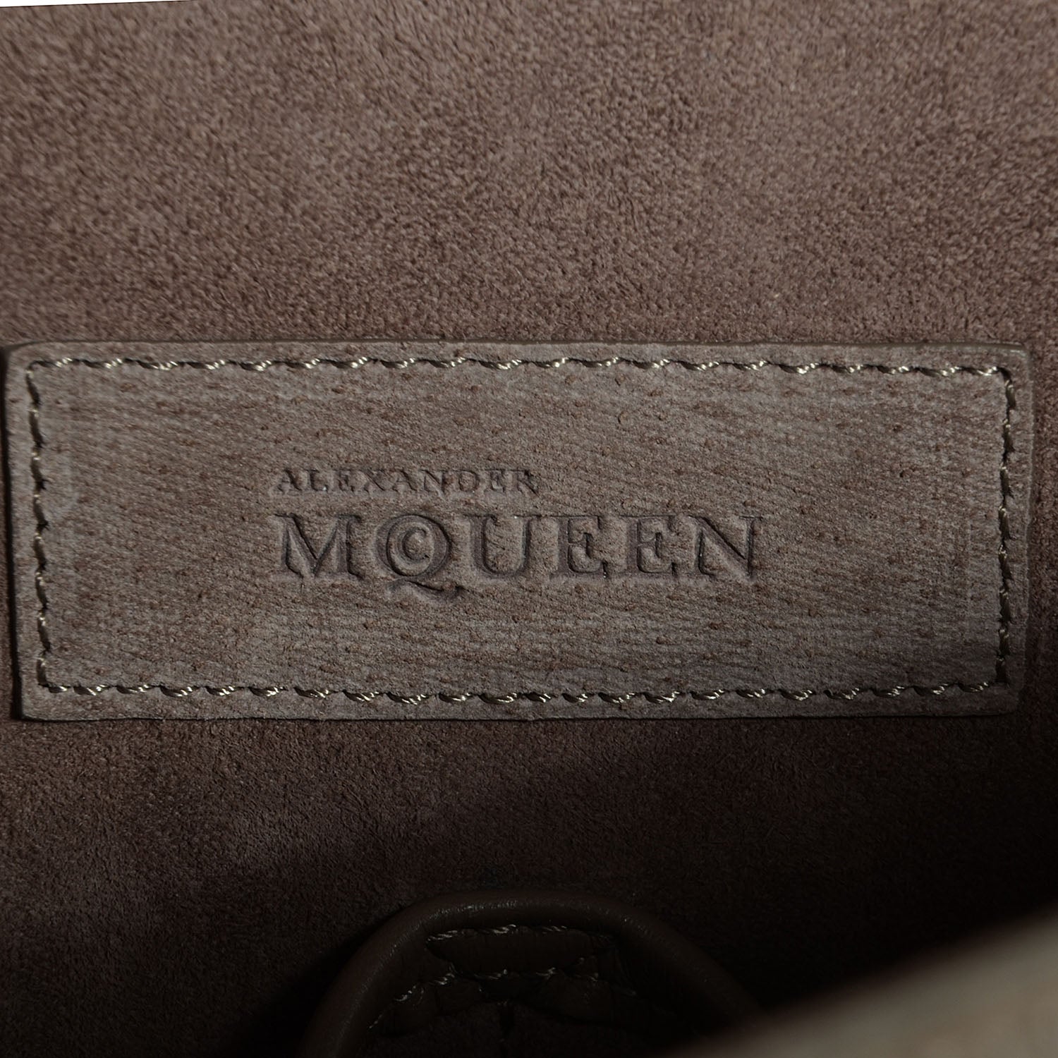 Alexander McQueen Calfskin Embossed Suede Large Heroine Tan 6 of 8