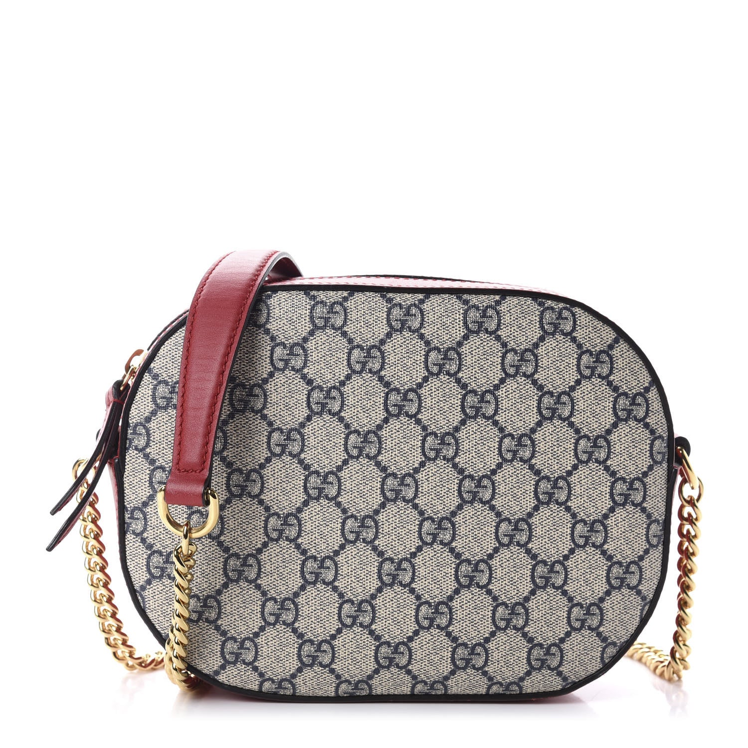 Gucci GG Supreme Monogram Mini Chain Shoulder Bag Beige Blue Hibiscus Red 1 of 11