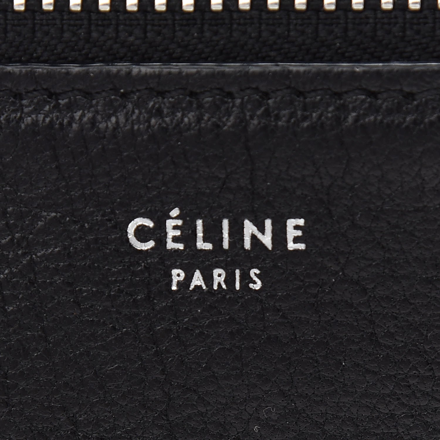 Celine Shiny Textured Calfskin Small Trio Crossbody Bag Black 7 of 10