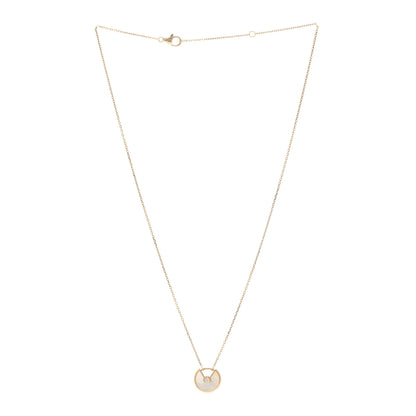 Cartier 18K Yellow Gold Diamond Mother of Pearl XS Amulette de Cartier Pendant Necklace 3 of 4
