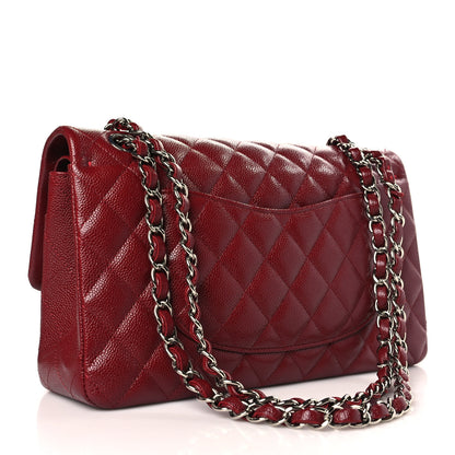 Chanel Caviar Quilted Medium Double Flap Dark Red 3 of 8