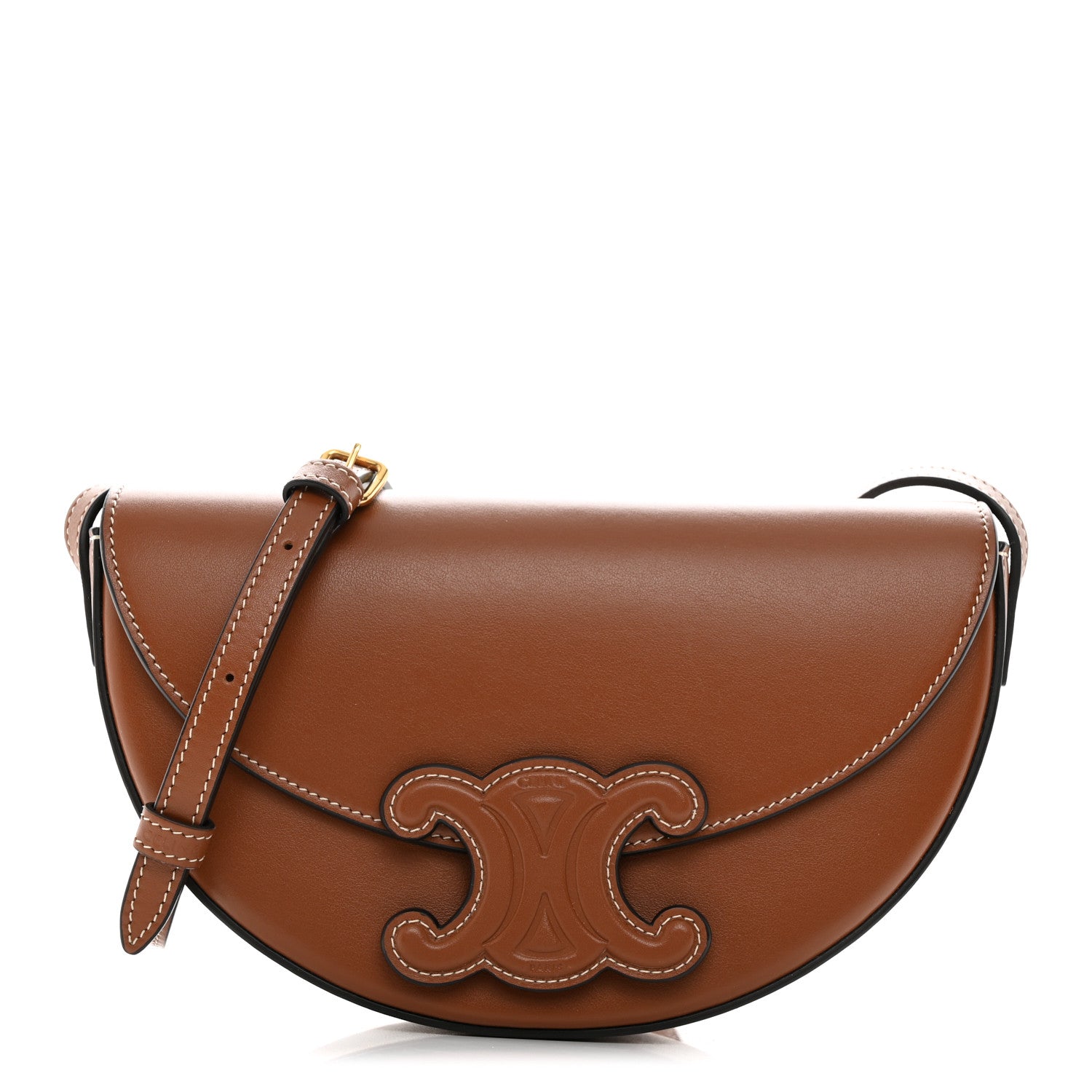 Celine Smooth Calfskin Triomphe Besace Bag Tan 1 of 11