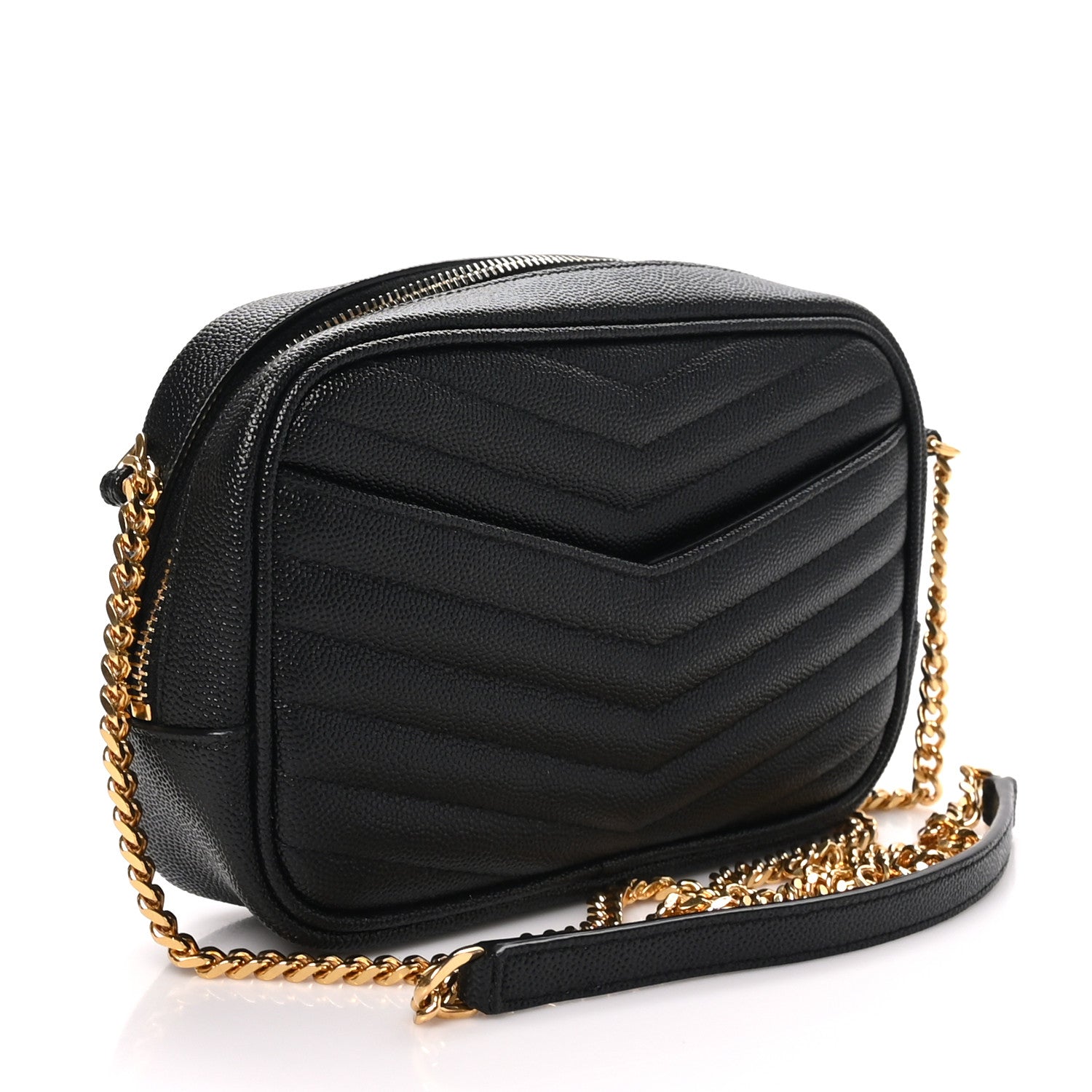 Saint Laurent Grain De Poudre Matelasse Monogram Mini Lou Camera Bag Black 3 of 10