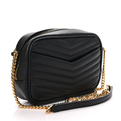 Saint Laurent Grain De Poudre Matelasse Monogram Mini Lou Camera Bag Black 3 of 10