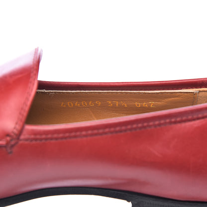 Gucci Calfskin Womens Jordaan Loafers 37.5 Hibiscus Red 7 of 13