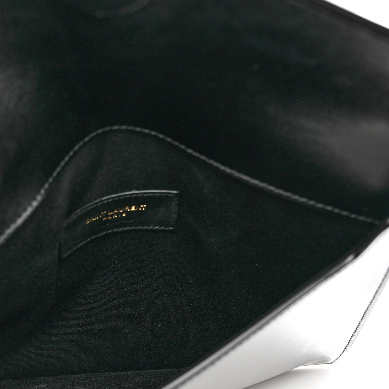 Saint Laurent Smooth Shiny Calfskin Monogram Uptown Pouch Black 5 of 7