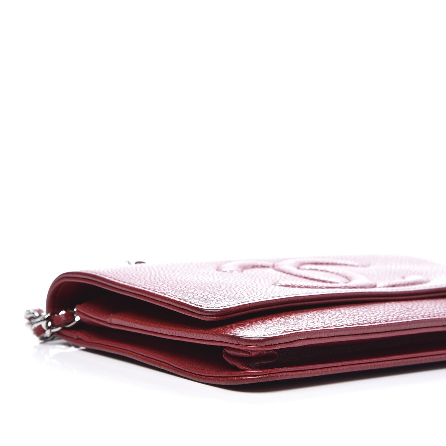 Chanel Caviar Timeless CC Wallet On Chain WOC Red 5 of 12