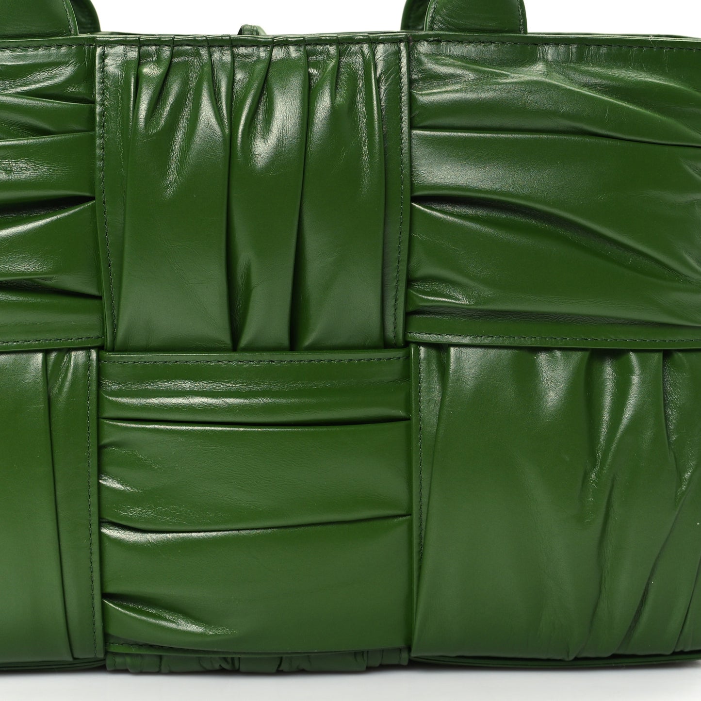 Foulard Intrecciato Pleated Medium Arco Tote Avocado