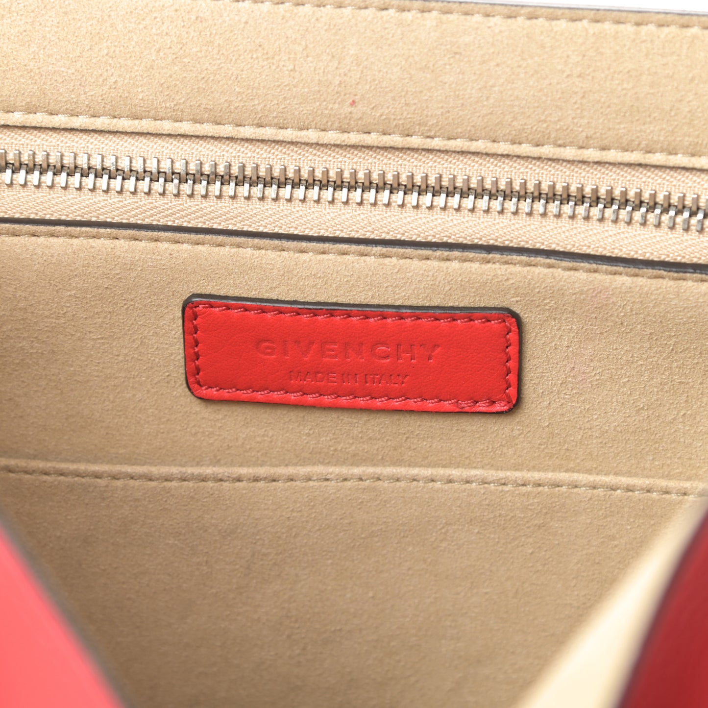 Grained Calfskin Small Shark Lock Satchel Red