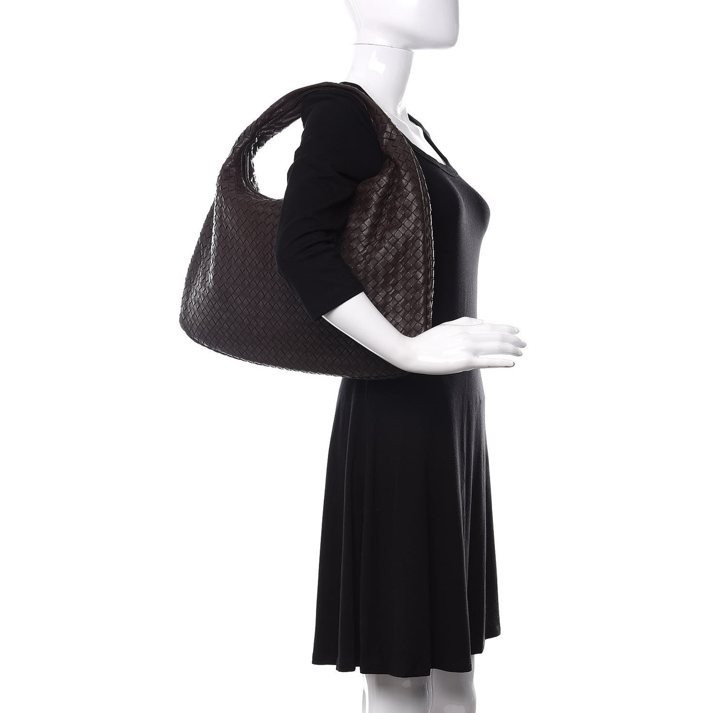 Nappa Intrecciato Large Veneta Hobo Ebano