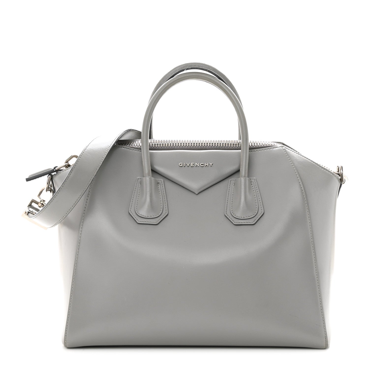 Givenchy Shiny Lord Calfskin Medium Antigona Pearl Grey 1 of 16