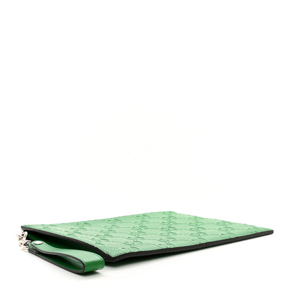 Gucci Calfskin GG Tennis Embossed Wristlet Pouch New Shamarock 4 of 7
