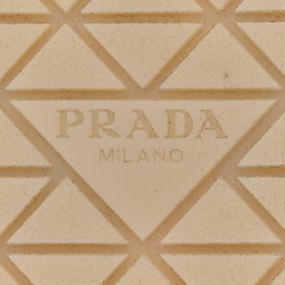 Prada Suede Metal Triangle Logo Saint Tropez 25mm Loafer Mules 38 Talco 7 of 11