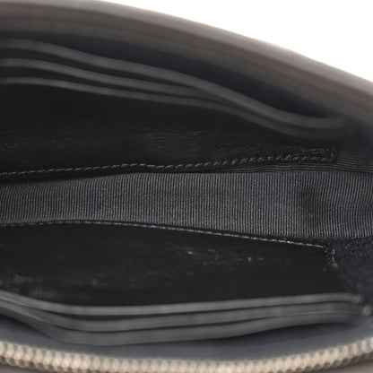Saint Laurent Sheepskin Matelasse Chevron Monogram College Chain Wallet Coal 5 of 10