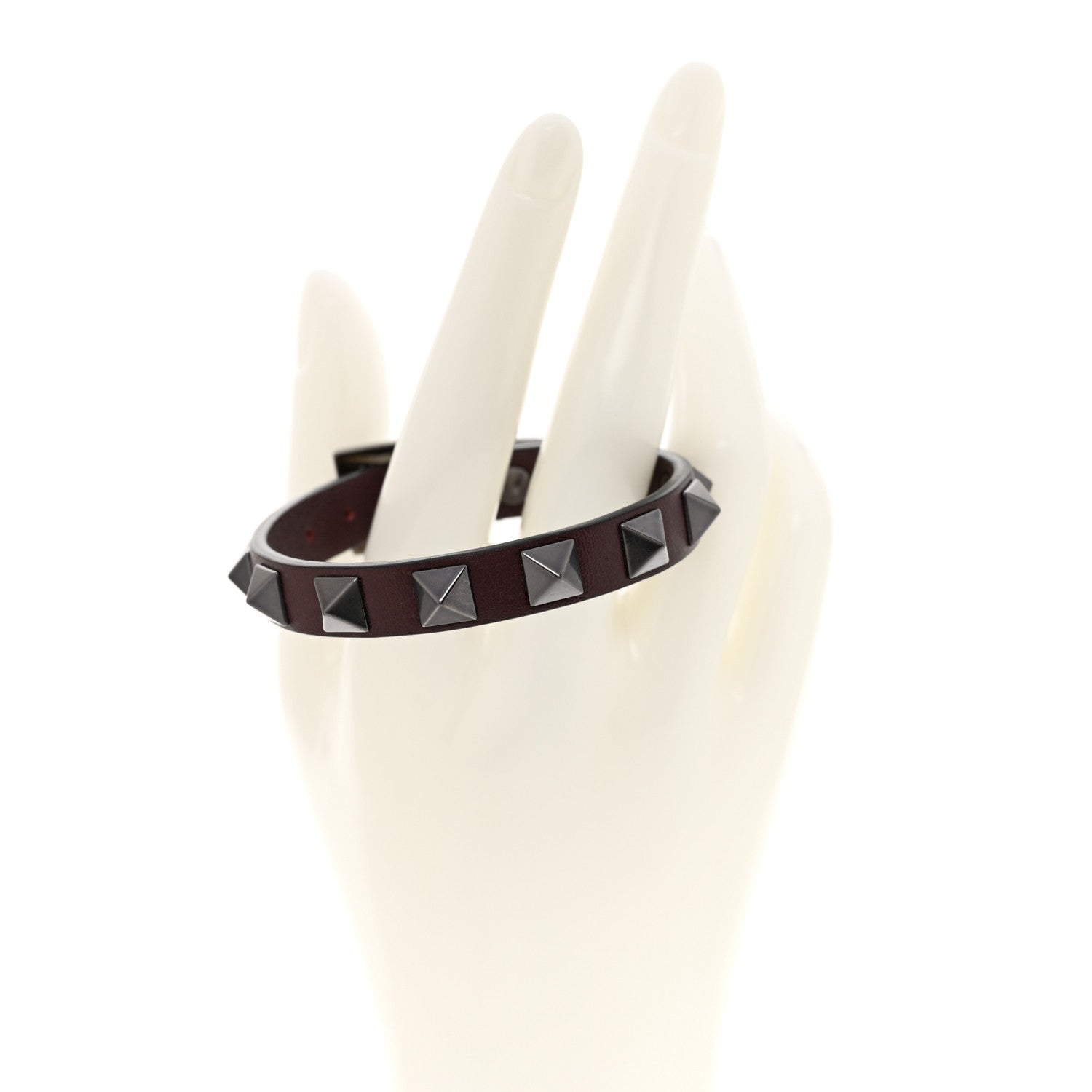 Valentino Garavani Vitello Rockstud Bracelet Burgundy 2 of 5