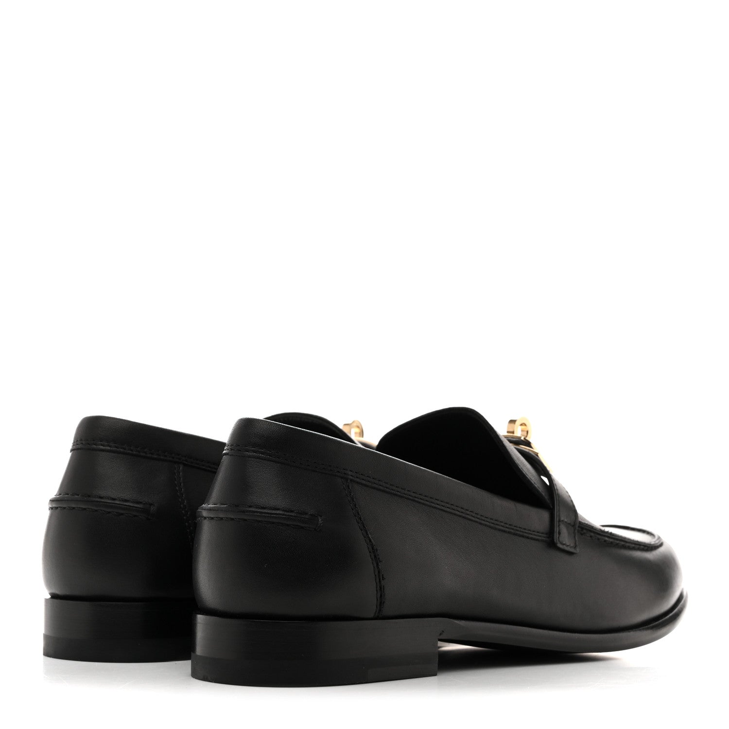 Hermes Calfskin Womens Destin Loafers 38.5 Black 5 of 10