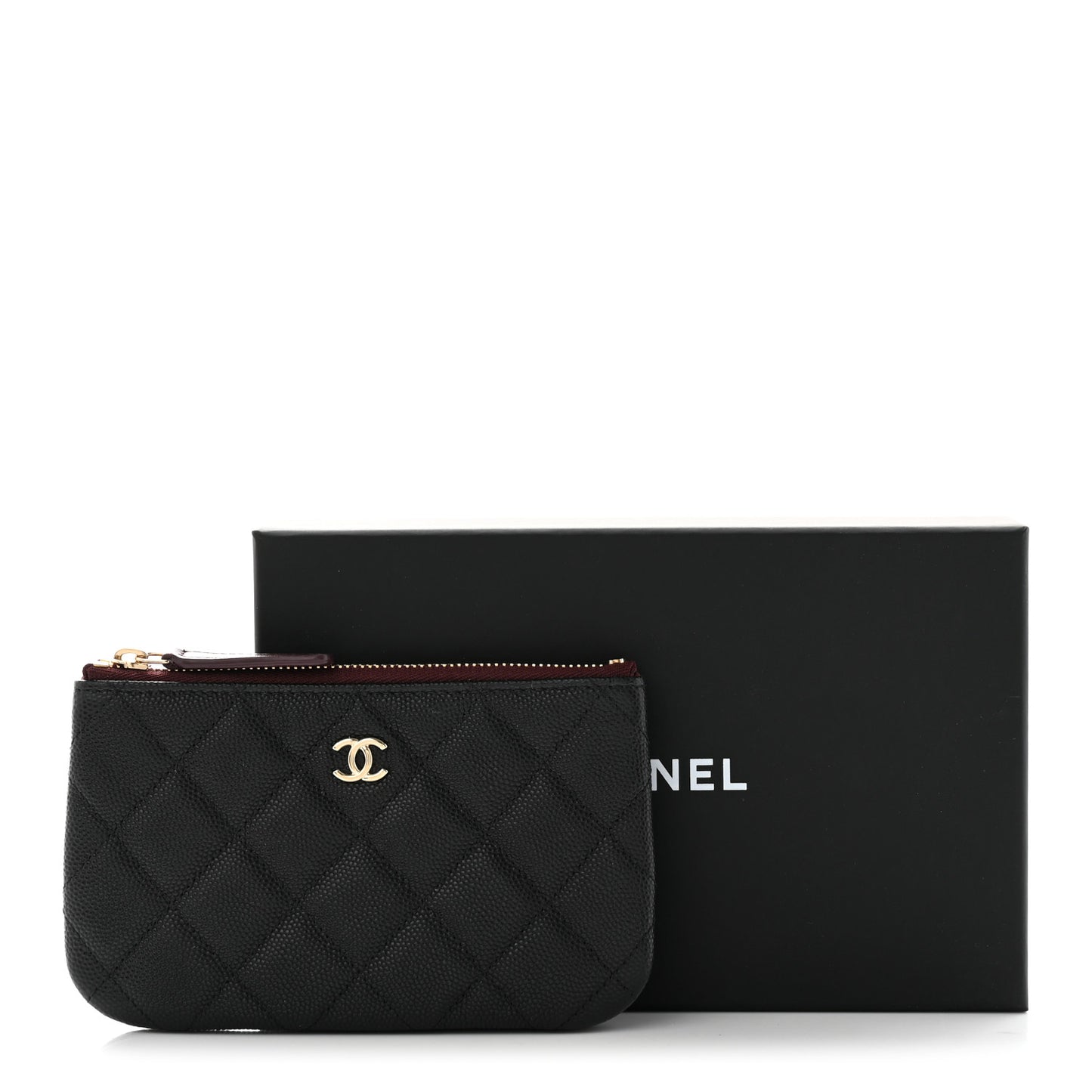 Caviar Quilted Small Pouch Black
