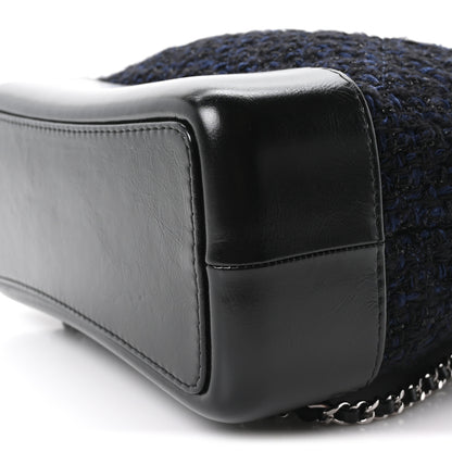 Chanel Tweed Calfskin Quilted Gabrielle Backpack Blue Multicolor 10 of 10