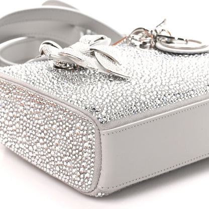Christian Dior Lambskin Crystal Embroidered Mini Lady D-Joy Argent 8 of 10