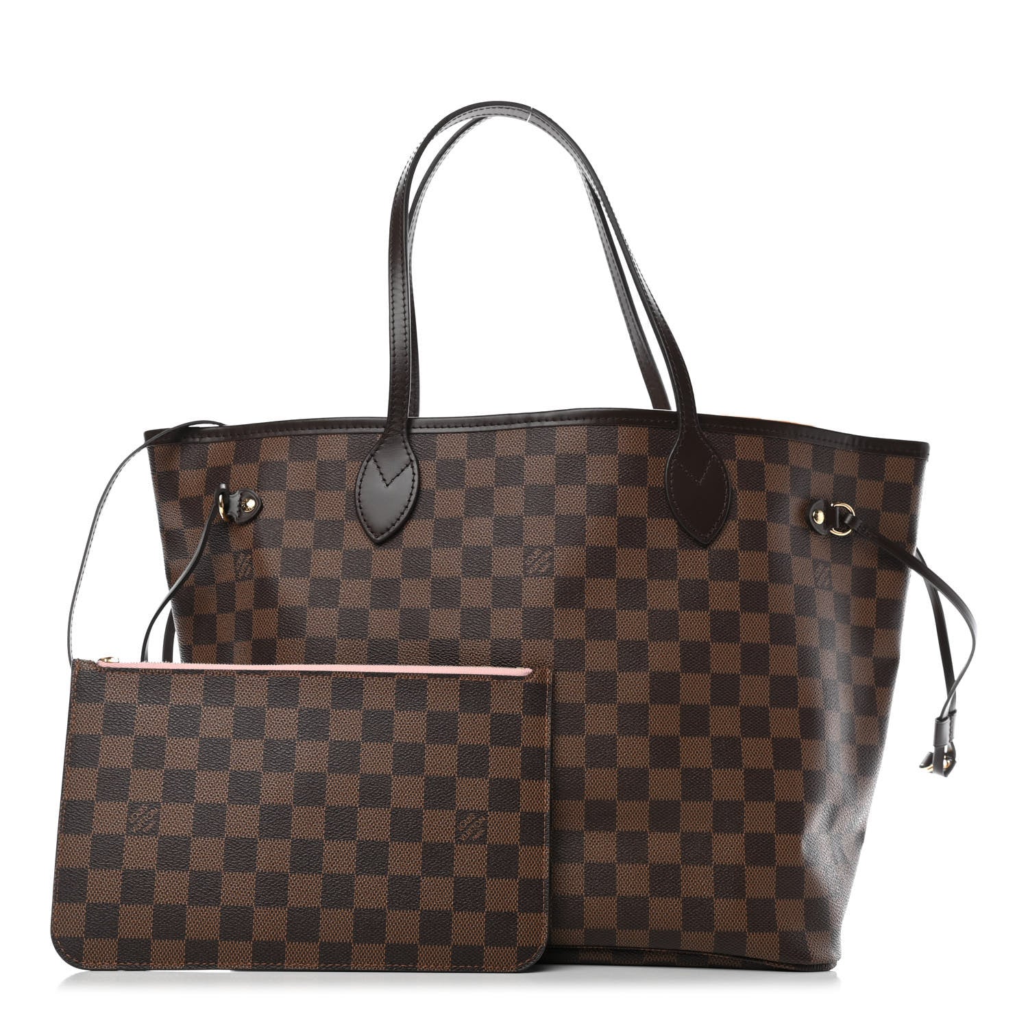 Louis Vuitton Damier Ebene Neo Neverfull MM Rose Ballerine 1 of 4