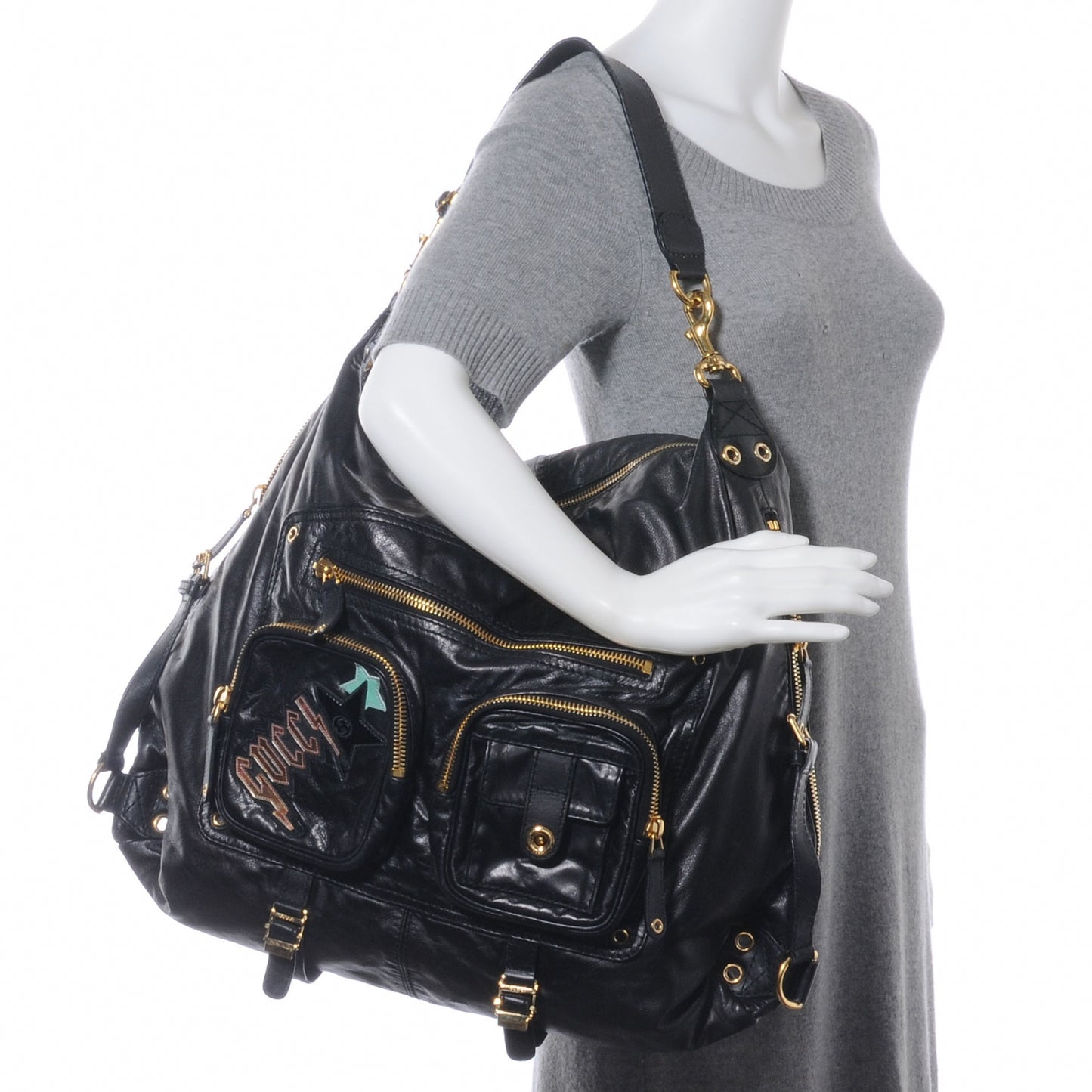 Leather Large Darwin Convertible Backpack Bag Black