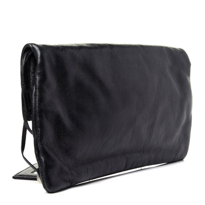 Balenciaga Agneau Giant 21 Silver Hardware Envelope Clutch Black 3 of 10