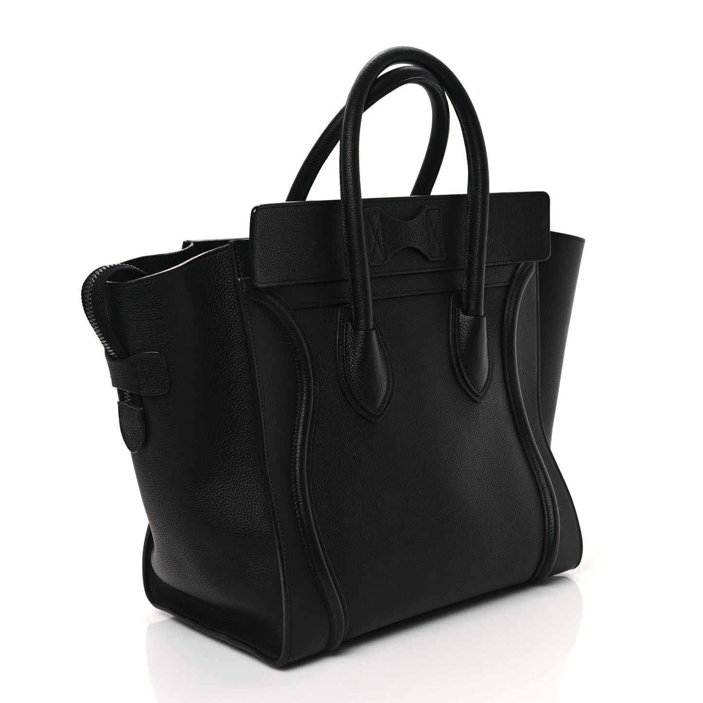 Drummed Calfskin Mini Luggage Black