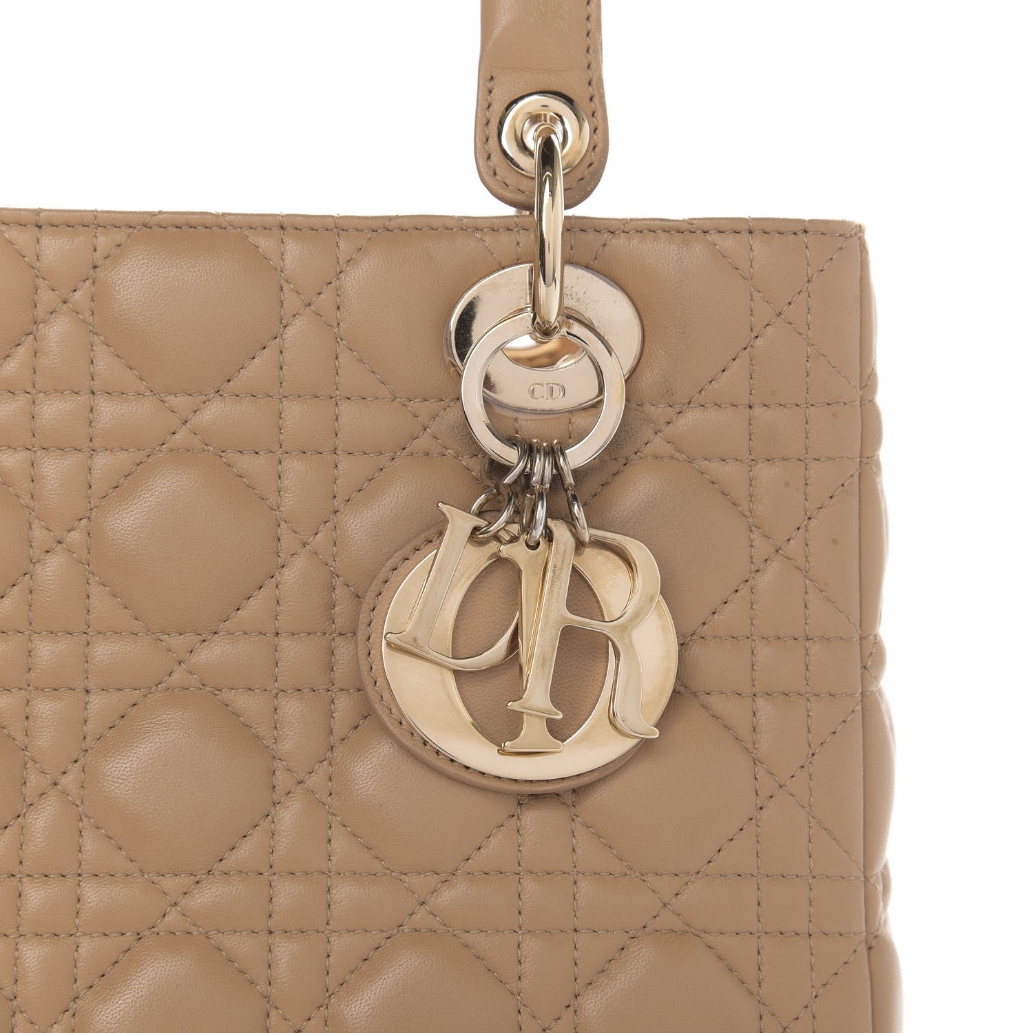 Christian Dior Lambskin Cannage Medium Lady Dior Beige 18 of 18