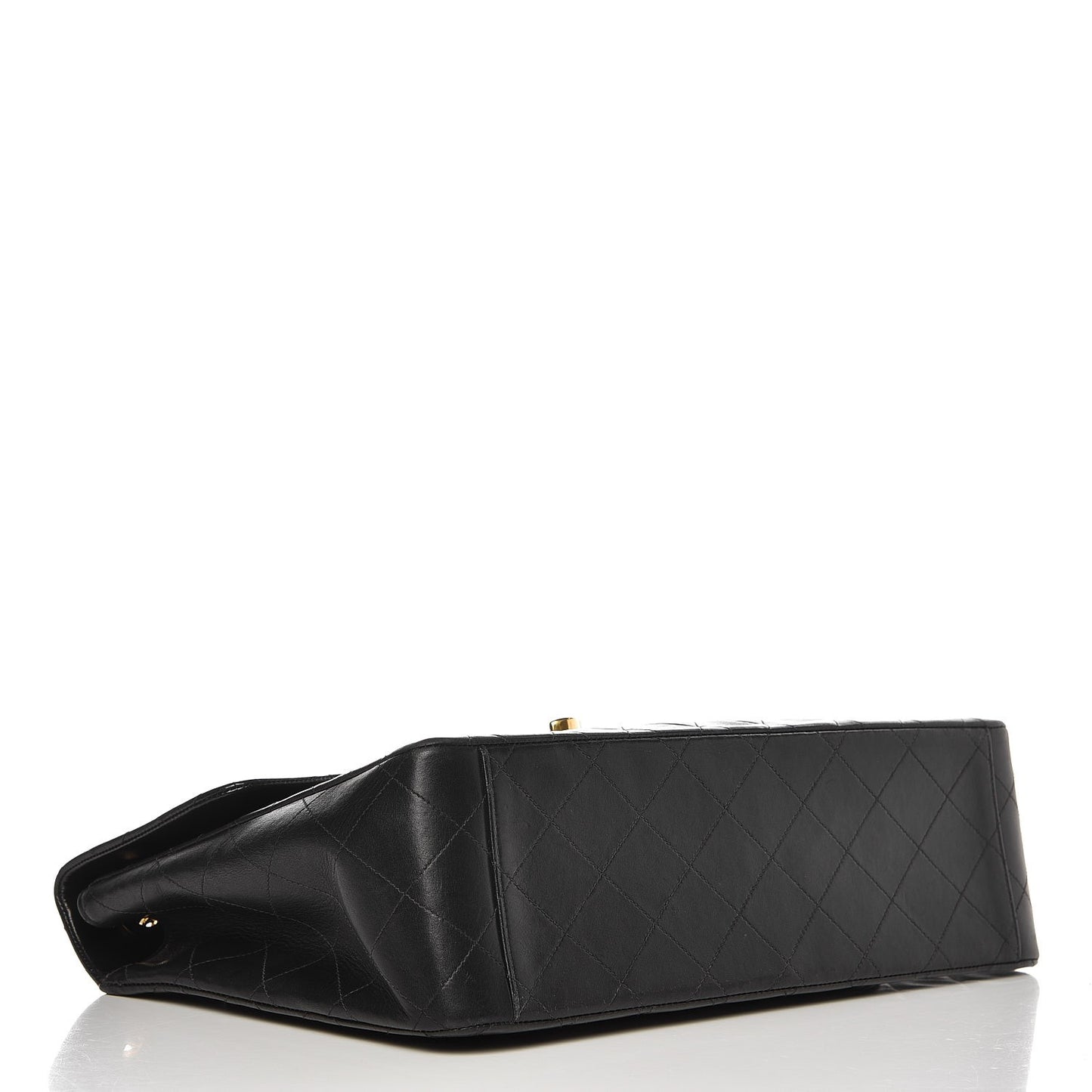 Lambskin Quilted XL Jumbo Single Flap Black