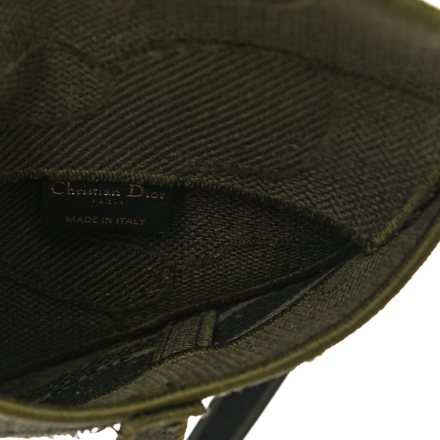 Christian Dior Canvas Embroidered Camouflage Saddle Belt Bag Green 5 of 11