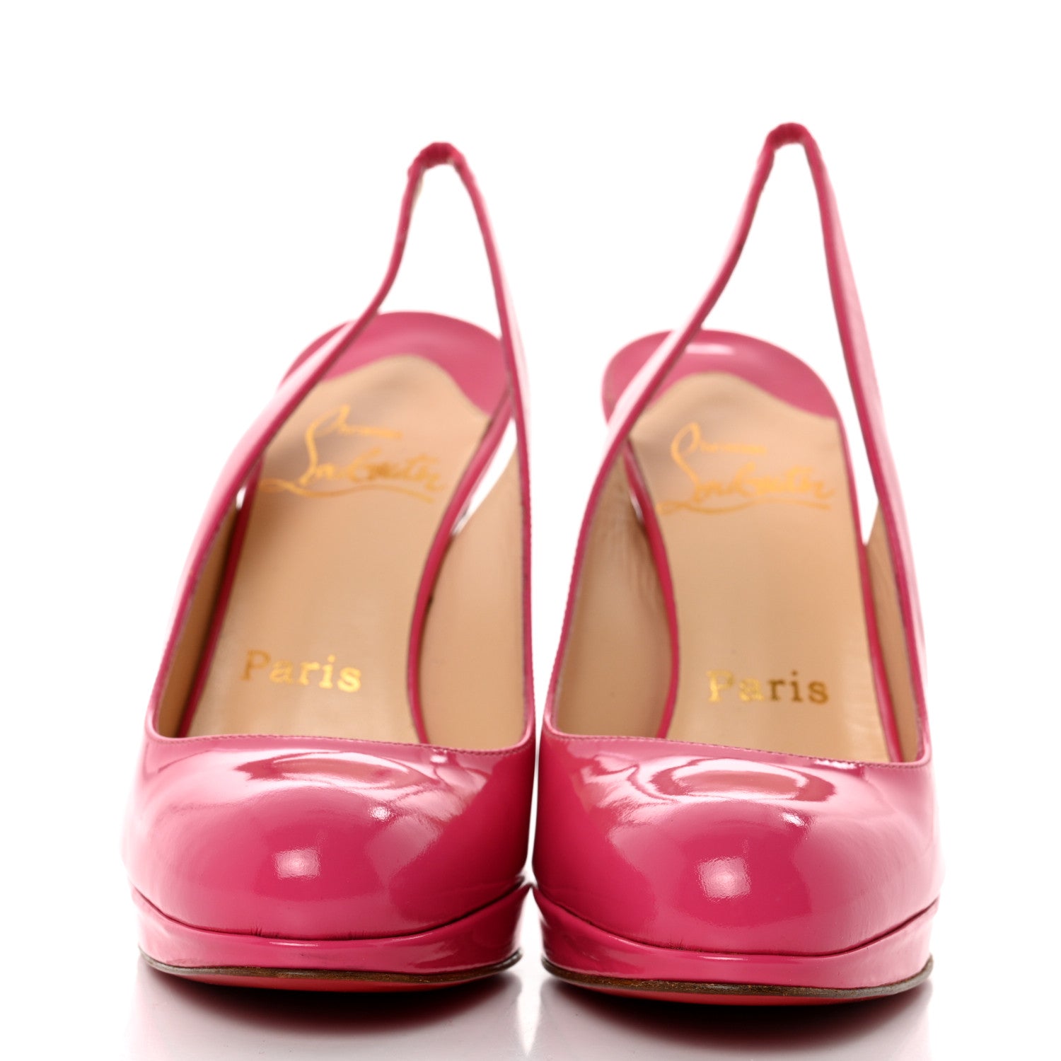Christian Louboutin Patent 85 Slingback Pumps 35.5 Rose Matador 2 of 7