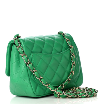 Chanel Lambskin Quilted Mini Square Flap Green 5 of 8