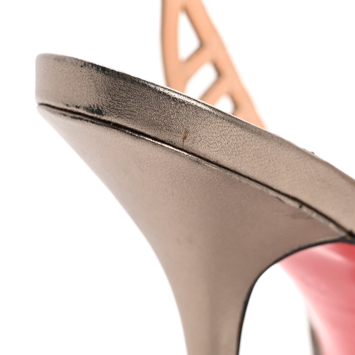 Christian Louboutin Metallic Calfskin Slingback Pumps 38 Pewter 10 of 14