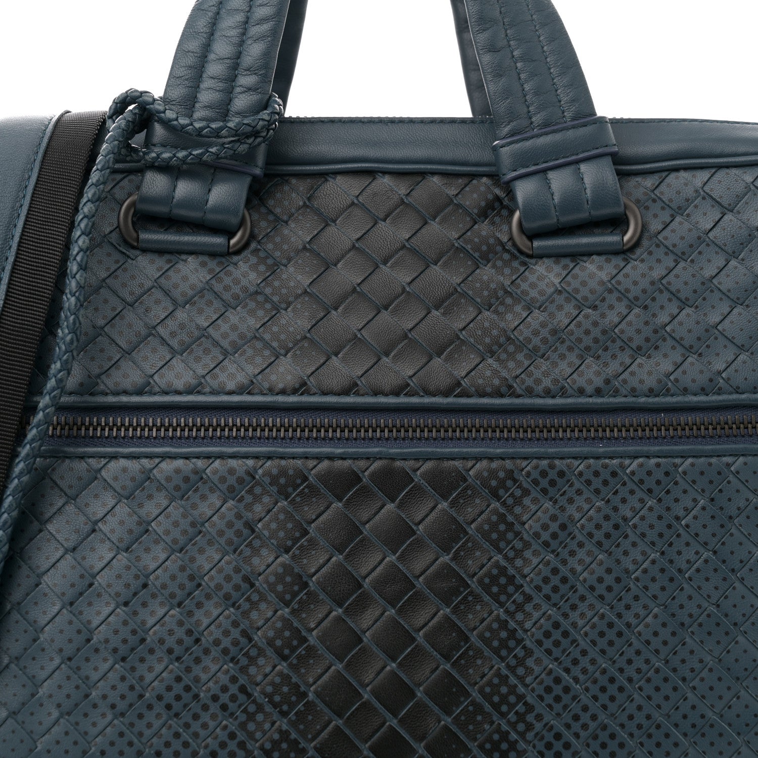 Bottega Veneta Nappa Intrecciato Medium Briefcase Blue Black 8 of 13