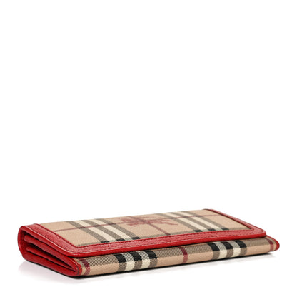 Burberry Haymarket Check Continental Wallet Red 4 of 10