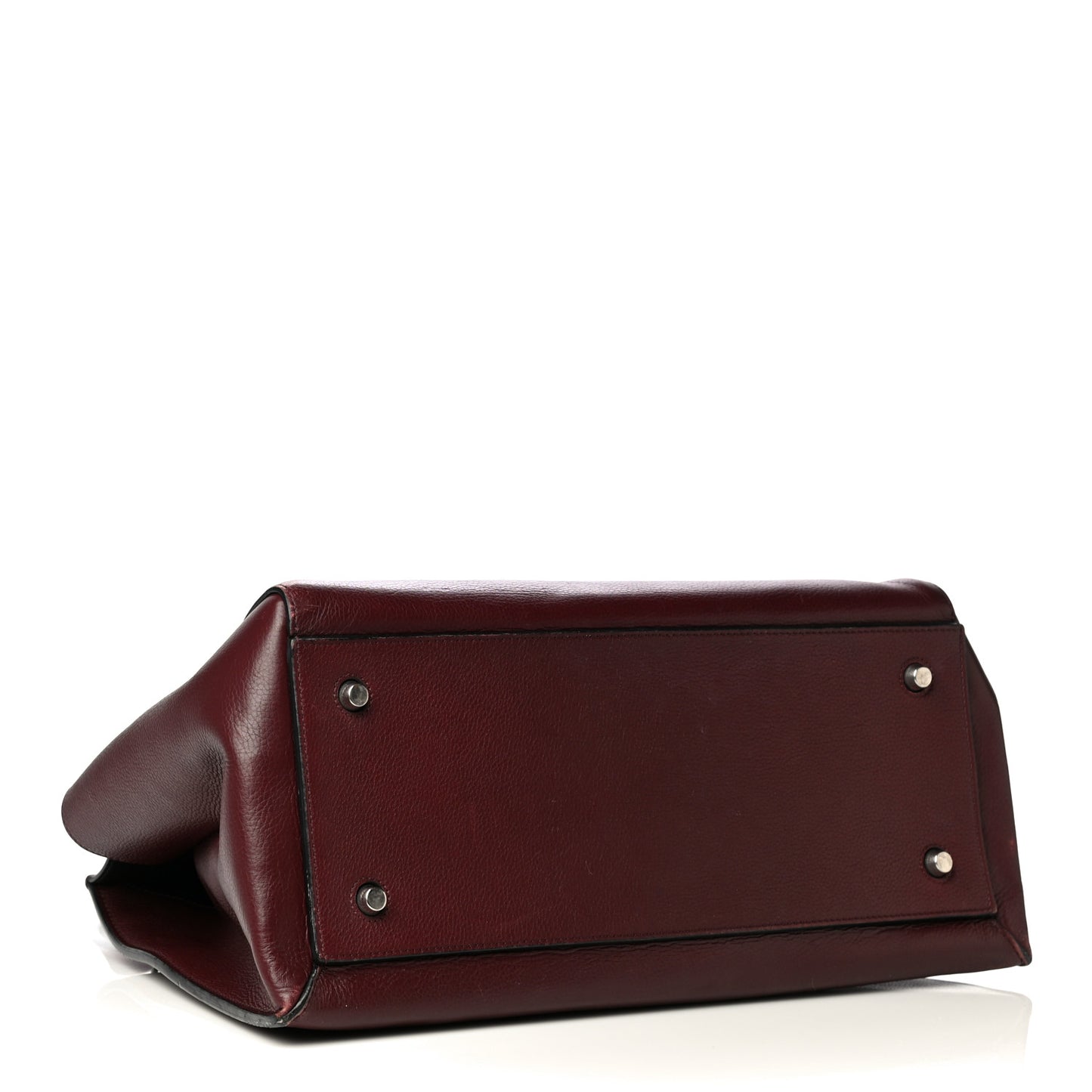 Drummed Calfskin Large Edge Shoulder Bag Burgundy