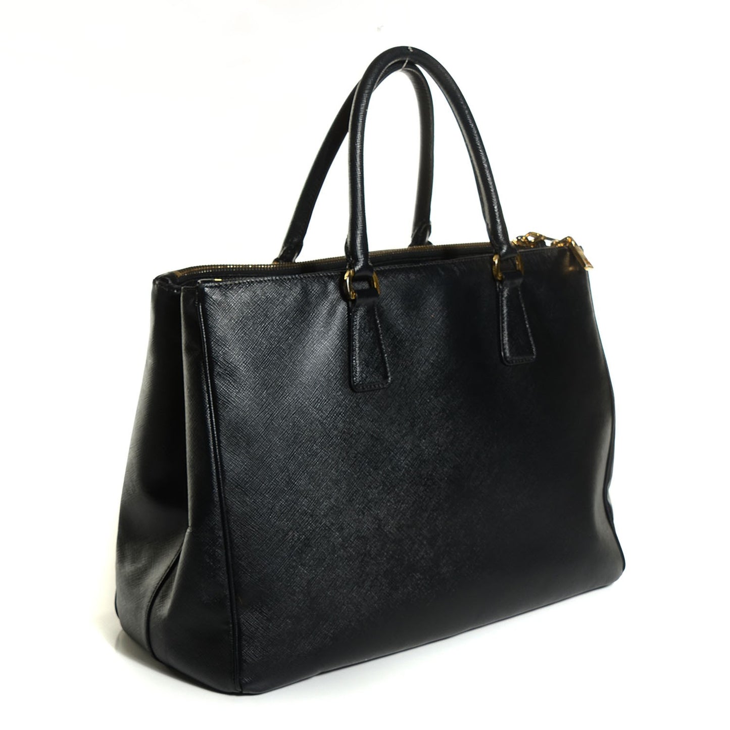 Saffiano Large Galleria Double Zip Tote Black