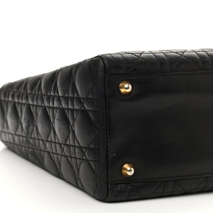Christian Dior Lambskin Cannage Large Lady Dior Black 9 of 17