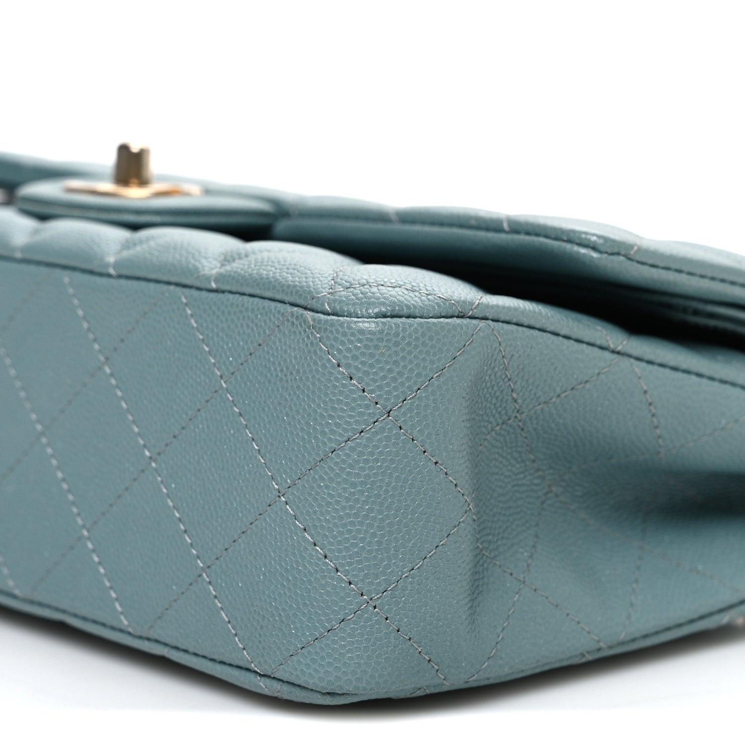 Chanel Iridescent Caviar Quilted Medium Double Flap Light Blue 10 of 10