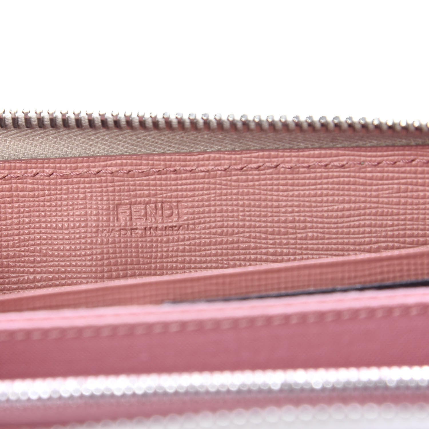 Fendi Vitello Elite Crystal Eye Monster Zip Around Wallet Grigio Polvere Ribes Multicolor 6 of 7