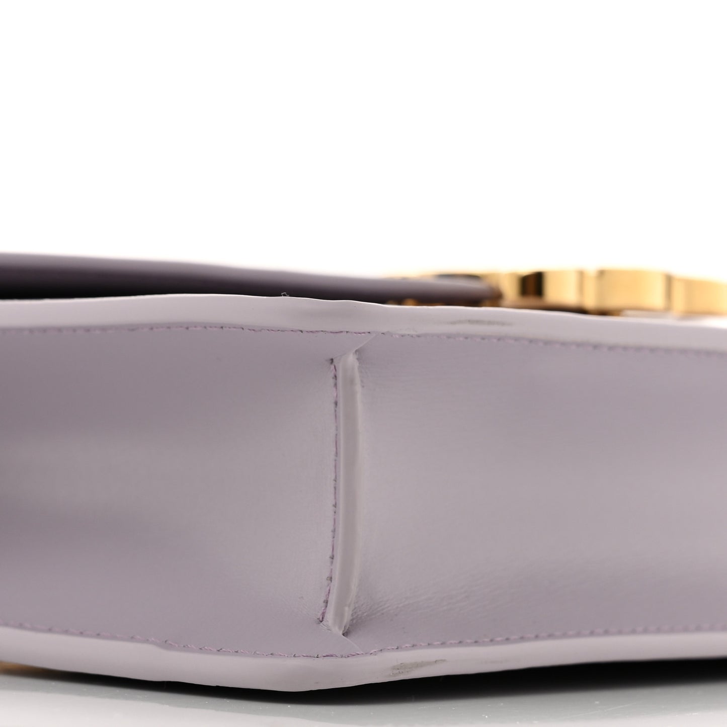 Shiny Calfskin Triomphe Margo Wallet on Chain Light Lavender
