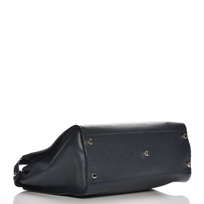 Fendi Cuoio Romano Selleria Bi-Color Large Mens Peekaboo Iconic Essential Satchel Lavagna Black 4 of 7