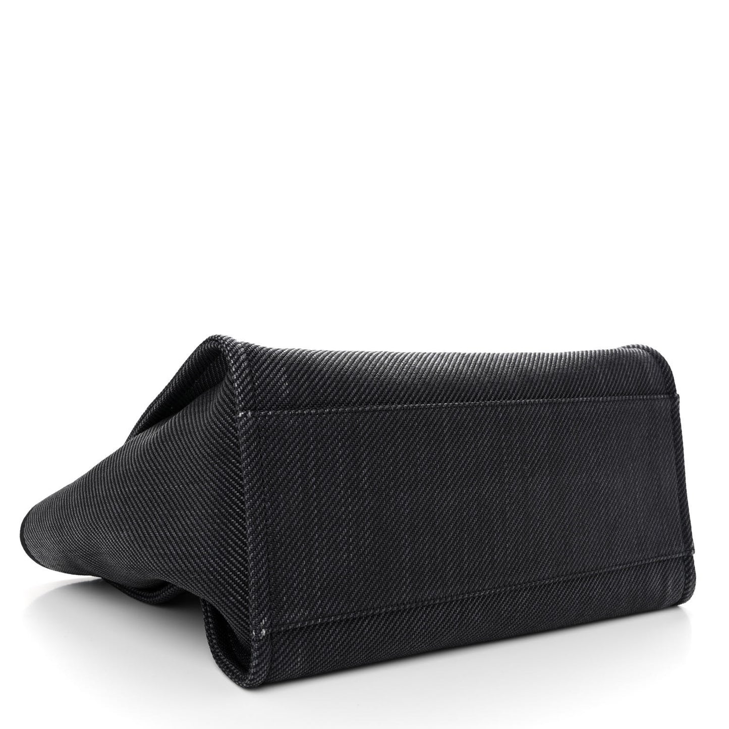 Woven Straw Raffia Medium Deauville Tote Black