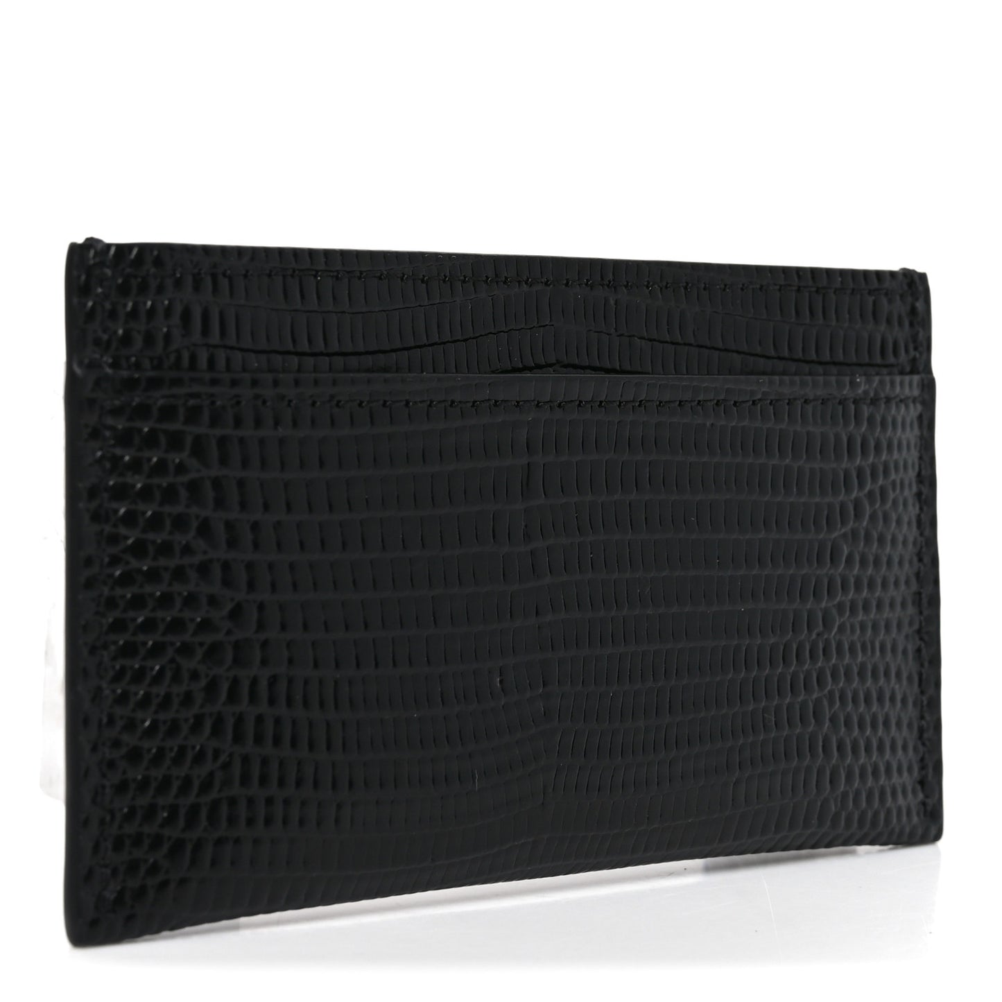 Lizard Embossed Card Holder Black
