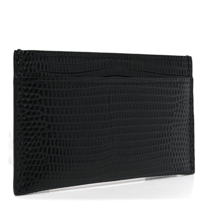 Chanel Lizard Embossed Card Holder Black 3 of 8